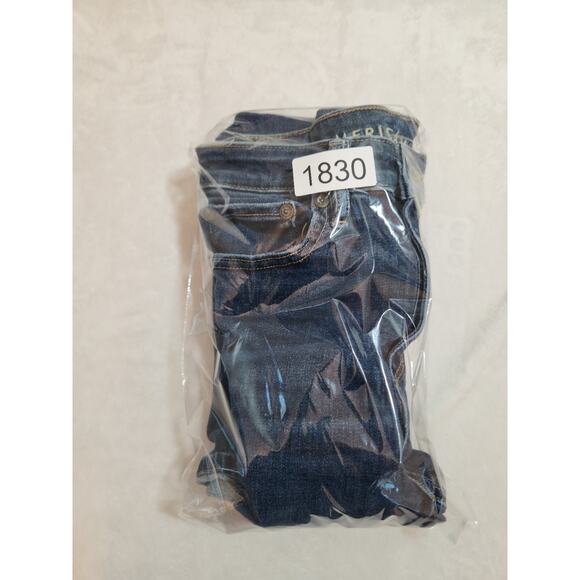 American Eagle Flare Jeans Womens 2P 2 Petite Short Blue Stretch Super Hi-Rise - Picture 13 of 13